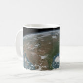 Panoramische planeet Aarde en de VS. 2 Koffiemok (Voorkant links)