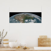 Panoramische planeet Aarde en de VS. 2 Poster (Keuken)