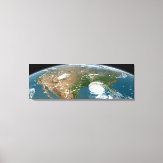 Panoramische planeet Aarde en de VS. Canvas Afdruk (Voorkant)