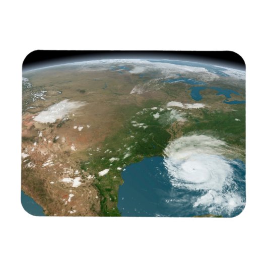 Panoramische planeet Aarde en de VS. Magneet (Horizontaal)