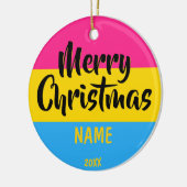 Panseksuele vlag Persoonlijke Kerstmis Keramisch Ornament (Links)