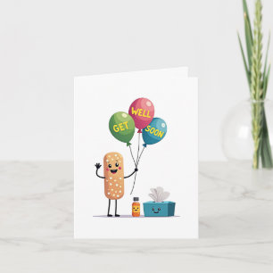 Pansement souriant avec ballons obtenir carte de p