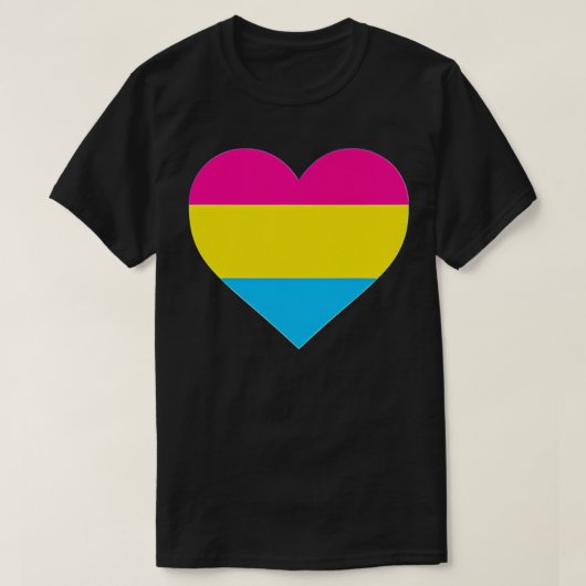 Pansexual Flag LGB Love Heart Pocket Print T-shirt (Design voorkant)