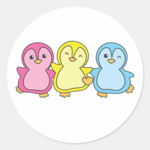 Pansexual Flag Pride Lgbtq Cute Penguin Classic Ro Ronde Sticker