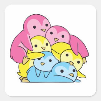 Pansexual Flag Pride Lgbtq Cute Penguin Vierkante Sticker