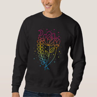 Pansexual Floral Pan Pride Flag Colors Subtle Boho Trui