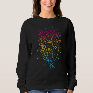 Pansexual Floral Pan Pride Flag Colors Subtle Boho Trui