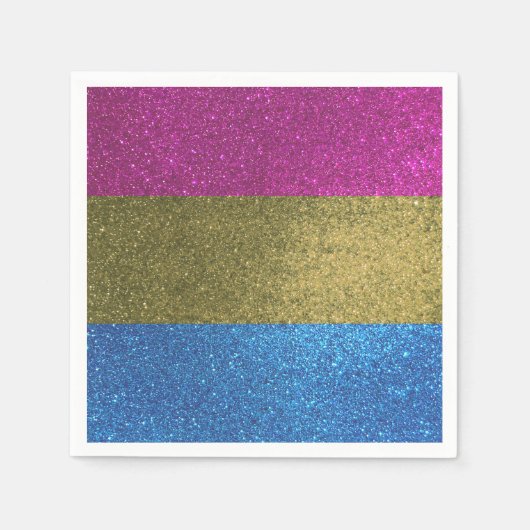 Pansexual Gay Pride Vlag Kleuren Glitter Party Servet (Voorkant)