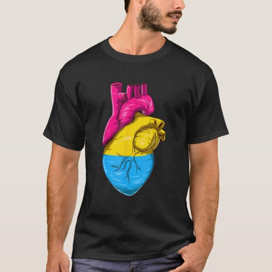 Pansexual Heart T-shirt (Voorkant)