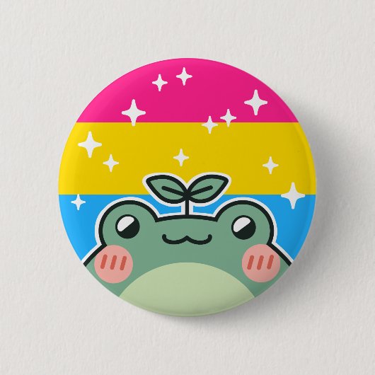 Pansexual LGBT Pride Flag Frog Button (Voorkant)