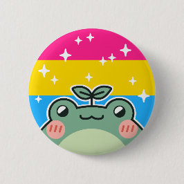 Pansexual LGBT Pride Flag Frog Button