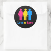 Pansexual Love Ronde Sticker (Tas)