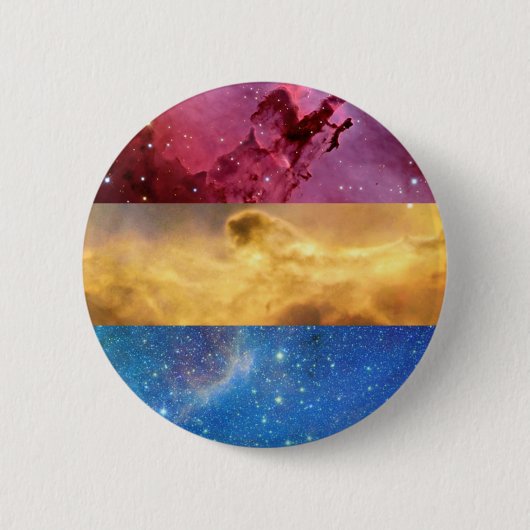 Pansexual nebula flag pin ronde button 5,7 cm (Voorkant)
