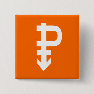 PANSEXUAL P SYMBOOL WHITE VIERKANTE BUTTON 5,1 CM