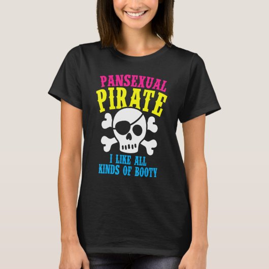 Pansexual Pirate Booty Rainbow Ally LGBTQ Pride Co T-shirt (Voorkant)