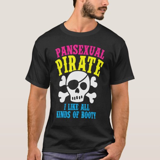 Pansexual Pirate Booty Rainbow Ally LGBTQ Pride Co T-shirt (Voorkant)