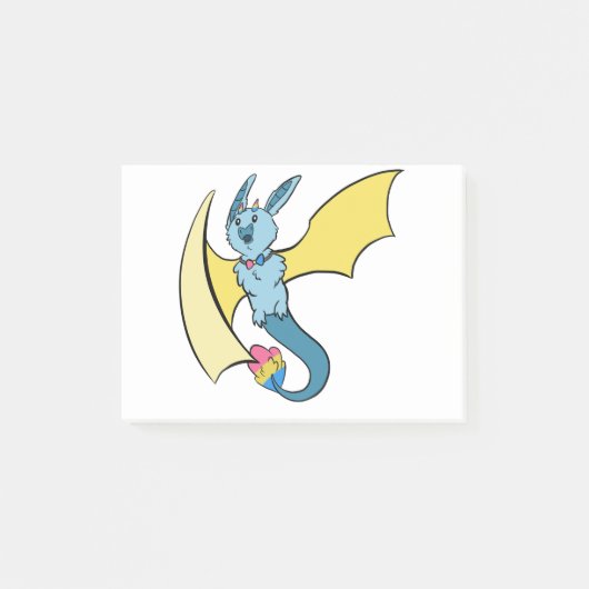 Pansexual Pride Bat Dragon Post-it® Notes (Voorkant)