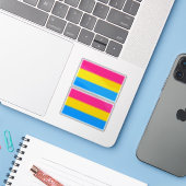 Pansexual Pride Colors Sticker (Laptop met iPhone)