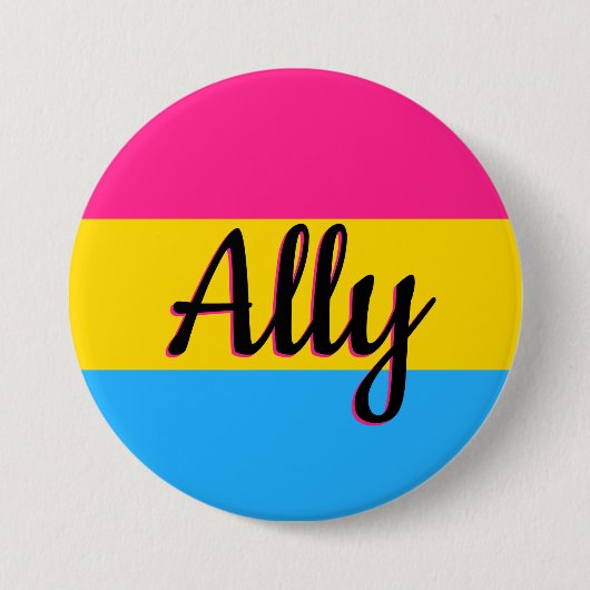 Pansexual Pride Flag Ally Button (Voorkant)