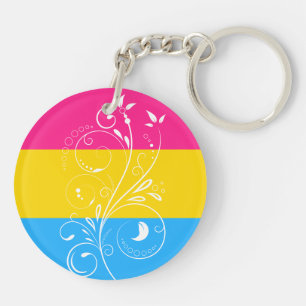 Pansexual Pride Flag Floral Bloom Sleutelhanger