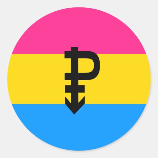 Pansexual Pride Flag Ronde Sticker (Voorkant)