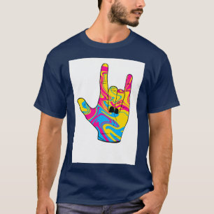 Pansexual pride Ik hou van je Amerikaanse gebarent T-shirt
