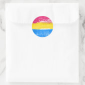 Pansexual Pride Paint Ronde Sticker (Tas)