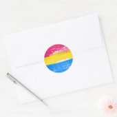 Pansexual Pride Paint Ronde Sticker (Envelop)