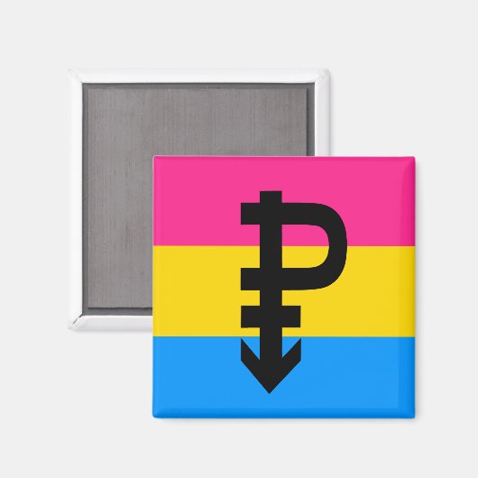 PANSEXUAL PRIDE VLAG STREPEN ONTWERP MAGNEET (Voorkant / Achterkant)