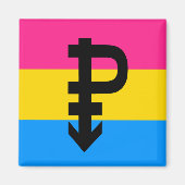 PANSEXUAL PRIDE VLAG STREPEN ONTWERP MAGNEET (Voorkant)