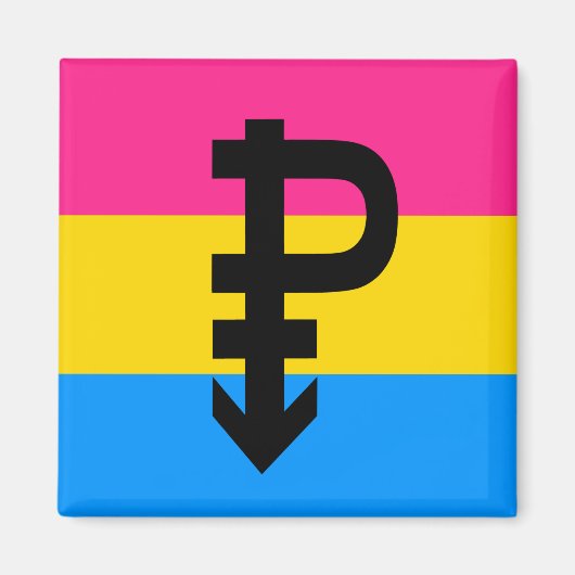 PANSEXUAL PRIDE VLAG STREPEN ONTWERP MAGNEET (Voorkant)