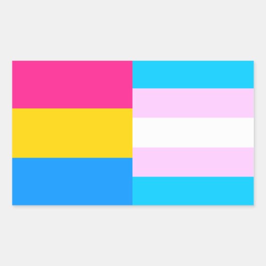 Pansexual/trans pride vlaggen sticker (Voorkant)