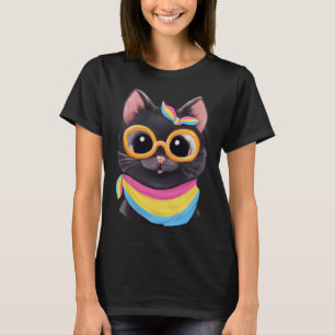 Pansexual Vlag Kleuren een Leuke Kat voor Pan Comm T-shirt
