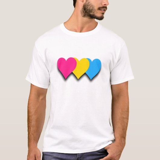 Pansexualité coeur de fierté T-shirt (Devant)