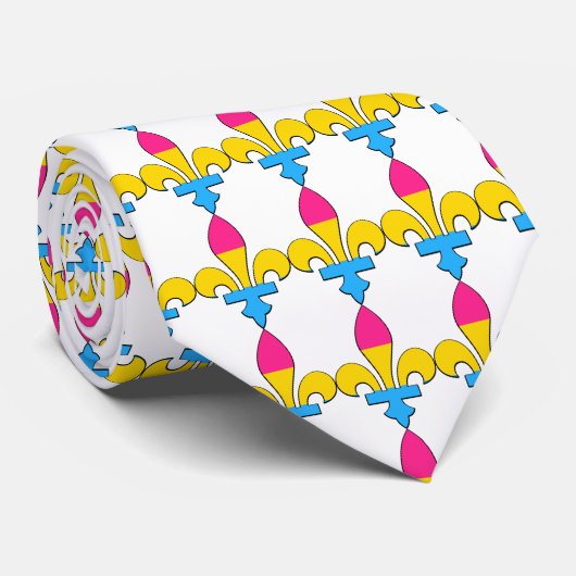 Pansexualité fierté fleur de lis Cravate (Roulé)