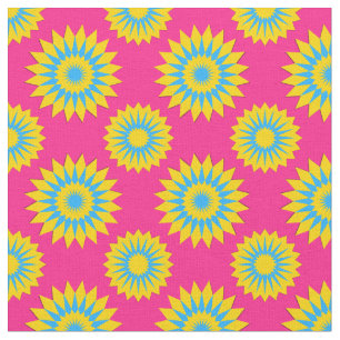 Pansexualiteit pride kleuren/roze bloempatroon stof