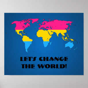 Pansexualiteit trots wereld kaartposter poster