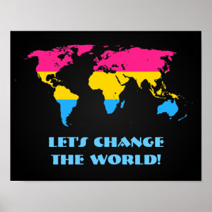 Pansexualiteit trots wereld kaartposter poster