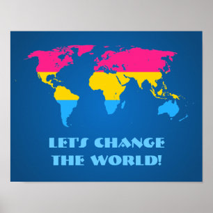 Pansexualiteit trots wereld kaartposter poster