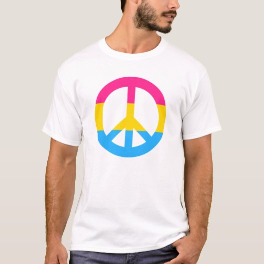 Pansexualiteitsvlag vredesbord T-Shirt (Voorkant)
