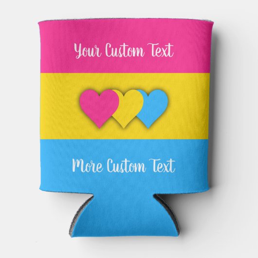 Pansexuality pride flag with text blikjeskoeler (Voorkant)