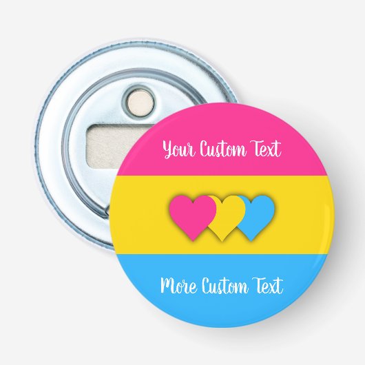 Pansexuality pride flag with text fles opener (Voorkant)