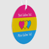 Pansexuality pride flag with text ornament (voorkant)