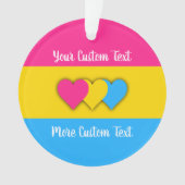 Pansexuality pride flag with text ornament (voorkant)
