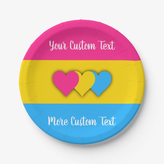 Pansexuality pride flag with text paper bord (Voorkant)