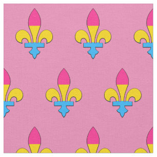 Pansexuality pride fleur-de-lis fabric stof