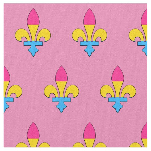 Pansexuality pride fleur-de-lis fabric stof (Close Up)