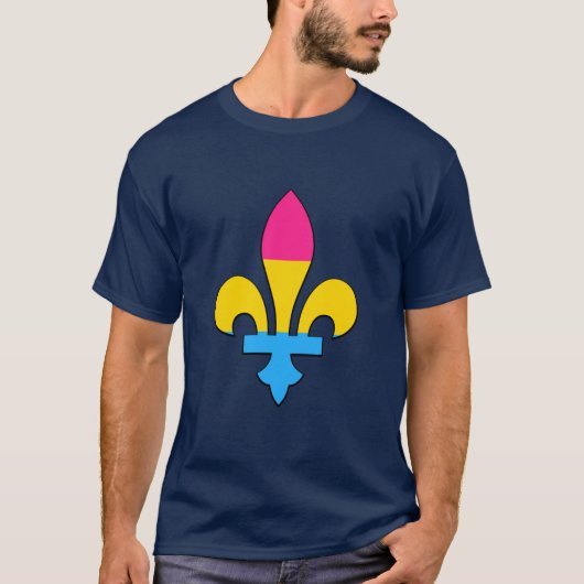 Pansexuality pride fleur-de-lis T-Shirt (Voorkant)