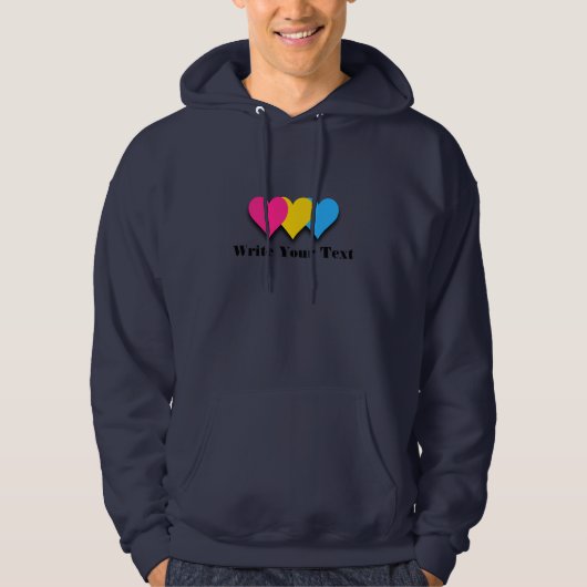 Pansexuality pride harten Hoodie (Voorkant)