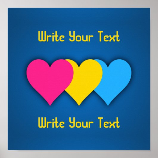 Pansexuality pride harten Poster (Voorkant)